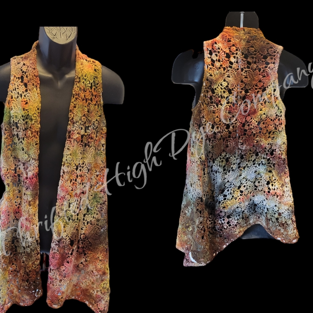 Lace vest tyedyed boho style